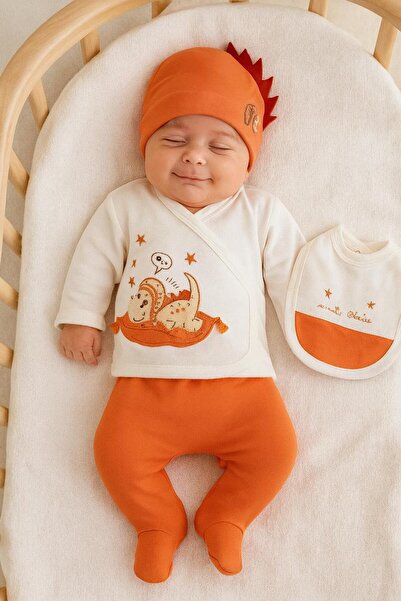 BYS BABY FASHION %100 Pamuklu 5 Parça Yenidoğan Kız - Erkek Bebek Hastane Çık...