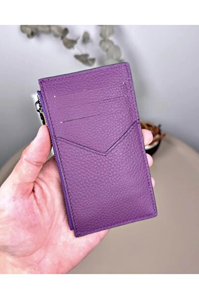 Fil Deri Θήκη κάρτας από γνήσιο δέρμα με φερμουάρ και θήκη νομισμάτων 2117