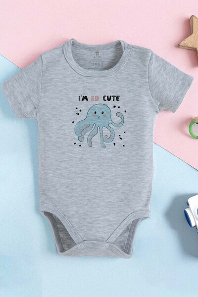 bebek perisi 100% Cotton Organic Cute Octopus Design Baby Bodysuit