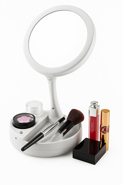 LEIHMANN Oglinda pentru machiaj si pensat cu led-uri, pliabila si portabila