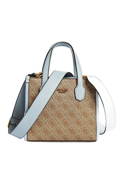 Guess Mini Handbag Women's Silvana 2 Tote Bag Brown Compact