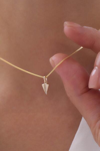 Tufanlar Kuyumculuk 14 Ayar Üçgen Altın Kolye Ucu