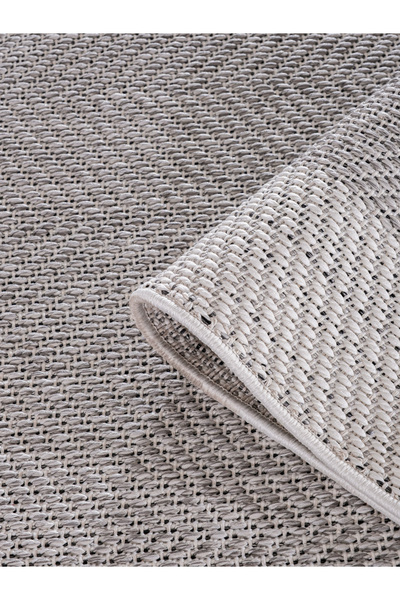 Viviana Home Doğal Görünümlü, Kolay Temizlenen Hasır Desen Gri-Beyaz Sisal Ma...