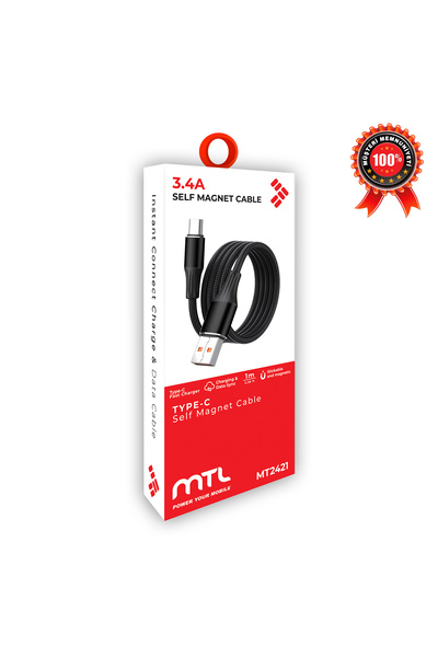 MTL 3.4A Ultra Hızlı Mıknatıslı Type-C Şarj ve Data Kablosu MT2421