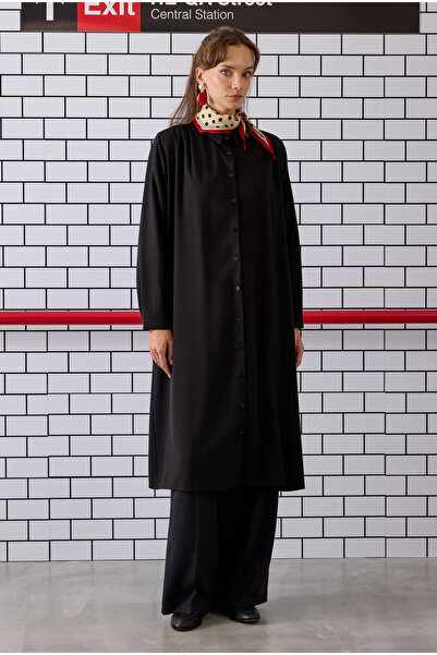 HEQA Cămașă cu șolduri înalte, neagră