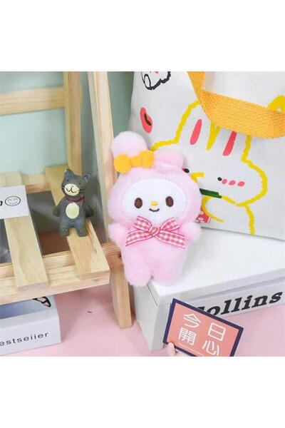 Köstebek سلسلة مفاتيح أنيمي فانتاسي ماجيك ميلودي صغيرة من القطيفة باللون الوردي مع شريط