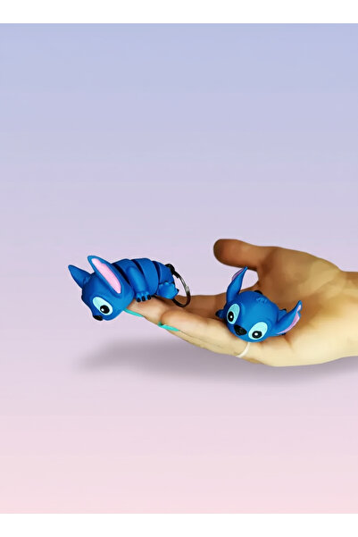 Nobrand سلسلة مفاتيح ثلاثية الأبعاد بتصميم شخصية ستيتش - تصميم لطيف، صناعة يدوية