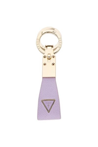 Guess Keyring Leather Saffiano Lilac Gold Details