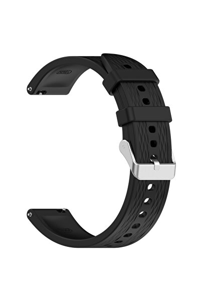 eR D L Curea universală de ceas din silicon, lățime 18 mm, neagră,