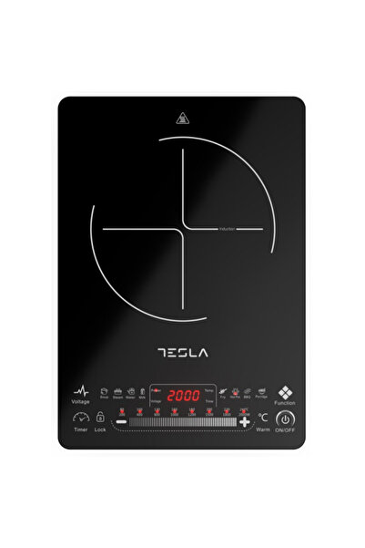 TESLA Induction hob IC400B, 2000W, Touch screen, LED display, 9 programs, 8 settings, Timer, Black