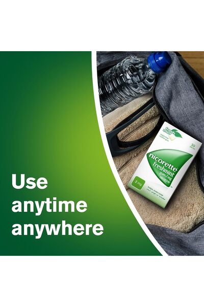 nicorett علكة نيكوريت ٢ ملغ، خالية من السكر، بنكهة النعناع المنعش، ٣٠ قطعة