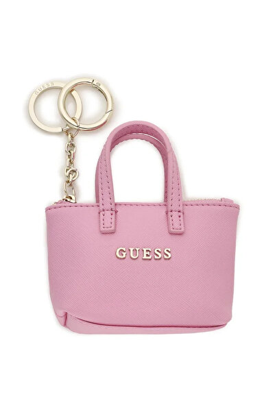 Guess Saffiano leather Saffiano leather key ring Yellow details