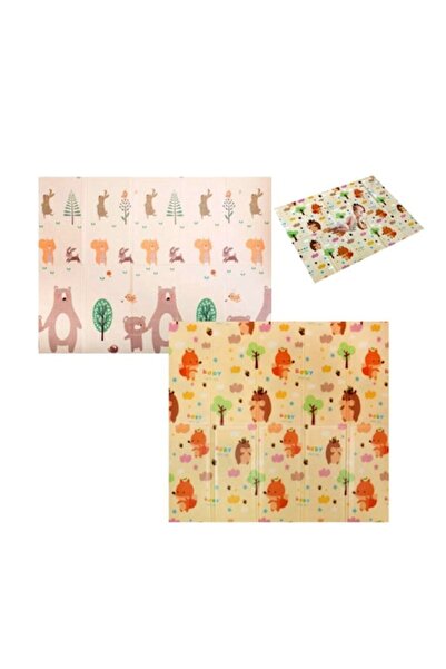 Optim Solution Θερμικό χαλάκι παιχνιδιού για παιδιά με 2 πλευρές, OPTIM SOLUTION, σχέδιο τρωκτικών και αρκουδάκι