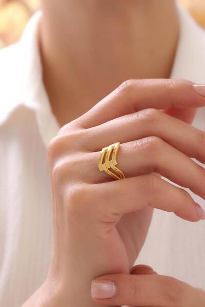 Tufanlar Kuyumculuk 8 Ayar Ajda Kaburga Altın Yüzük