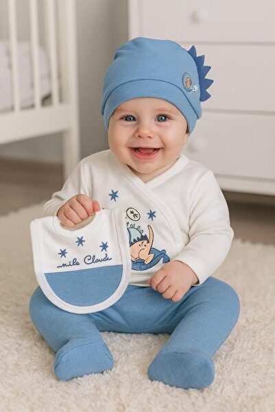 BYS BABY FASHION %100 Pamuklu 5 Parça Yenidoğan Kız - Erkek Bebek Hastane Çıkış Seti (Kutulu )