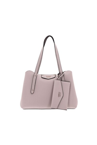 Guess Women's Brenton Girlfrie Bag Beige Shopper Fashionable And Roomy