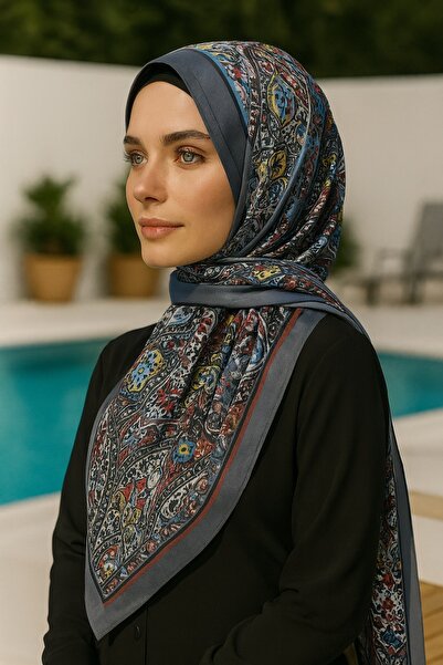 VIEN POLO سلسلة شال قطني ناعم منقوشة من سلسلة إبرو