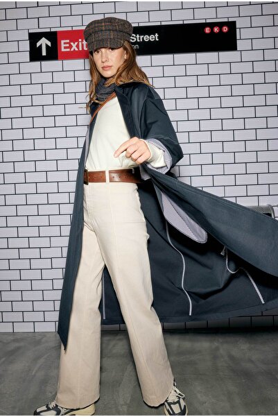 HEQA Minimal Trençkot Lacivert