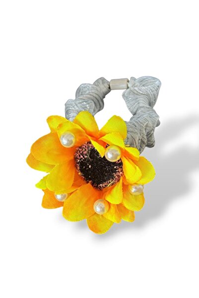 TAKIŞTIR Yellow Color Flower Figured Rubber Buckle