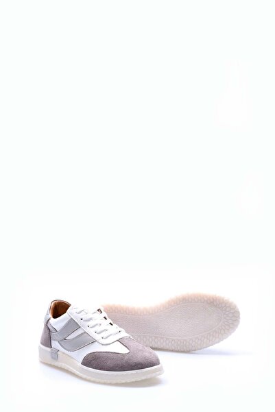 TUGERDİ White Genuine Leather Lace-Up Thermo Sole Casual Women's Shoes Tg092462612414