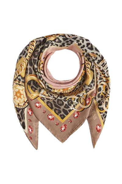 Guess Women's Silk Scarf Animal Print