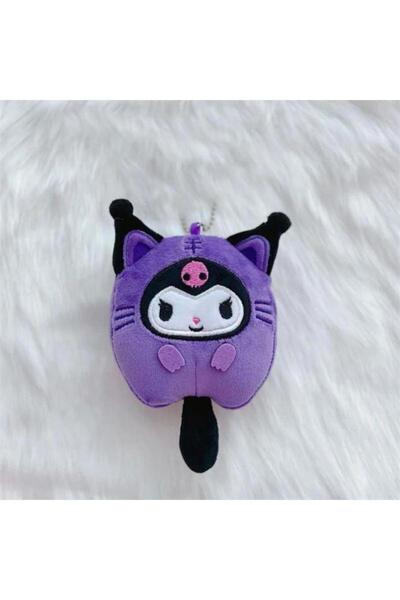 Köstebek أرجواني أنيمي كورومي سلسلة مفاتيح صغيرة من القطيفة