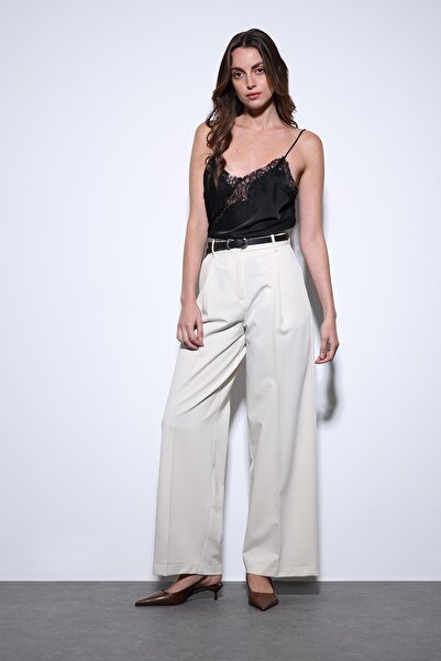 Antioch Ecru Wide Leg Women's Trousers