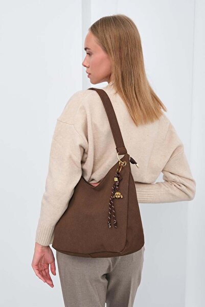 Shule Bags Calico Charmlı Omuz Çantası Kahve