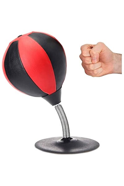 dalimag Punching Bag with Suction Cup, Cozevdnt, Synthetic Leather, 18x37cm, Black/Red