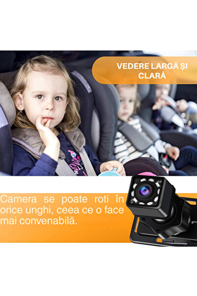 CatEyes Cameră Auto 1080P pentru Supravegherea Bebelușului – Ecran HD 4.3", Iluminare LED Nocturnă