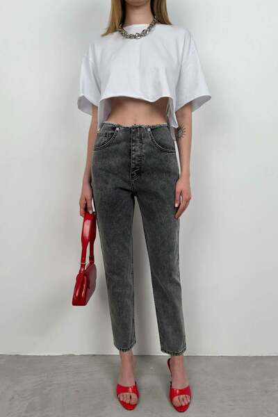 Maxi modena Low Waist Gray Jeans Without Belt