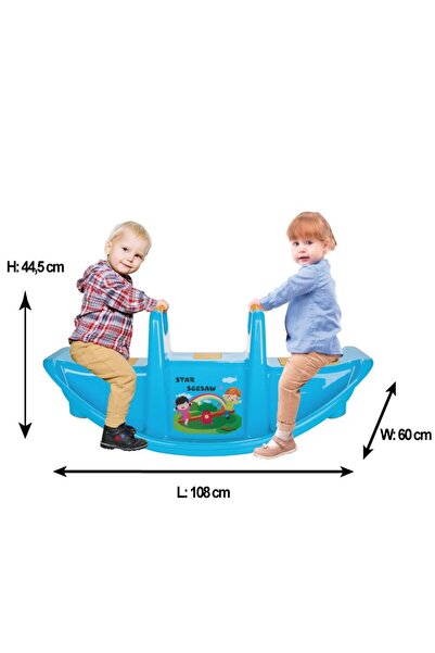 PİLSAN Star Seesaw Yellow children's swing with support handles, solid plastic, U-resistant