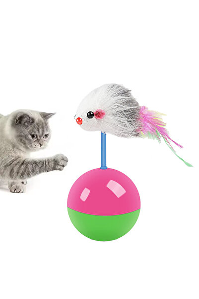 Otaru Hacı Yatmaz Cat Toy Catching Game with Mouse Ball Moving Pet Fun Activity Game