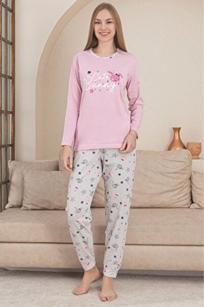 embody Pijama confortabilă din bumbac pentru femei, set cu bluză și pantaloni...