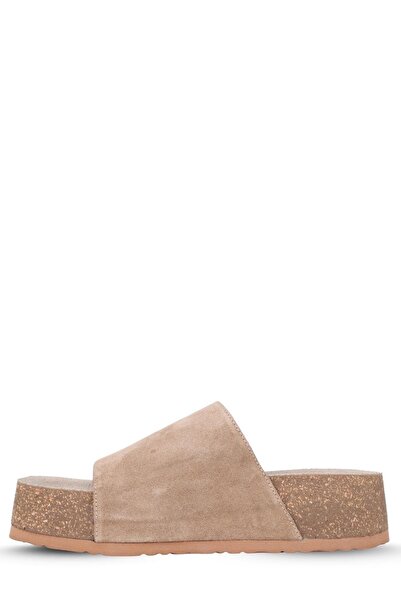 stato Thick Sole Women's Genuine-Suede Leather Slippers Mink