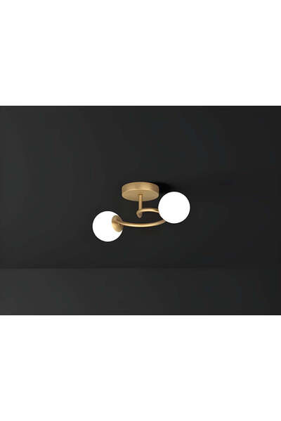 RFAN Candelabru, Model 5966/2, Cu Abajururi, 2 X E27, Auriu