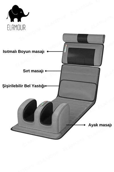 ELAMOUR Katlanabilir Elektrikli Tam Vücut Isıtmalı Masaj Yatağı Boyun Masaj Cihazı Ayak Masaj Cihazı