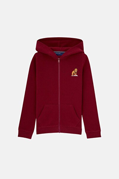 WWF Market Детска суитшърт с качулка и цип Aslan SuperSoft - бордо