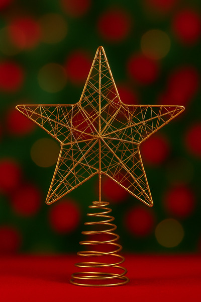 Derin Düşler Christmas Pine Tree Rose Gold Peak Star Rosegold Christmas Tree Star 23 cm