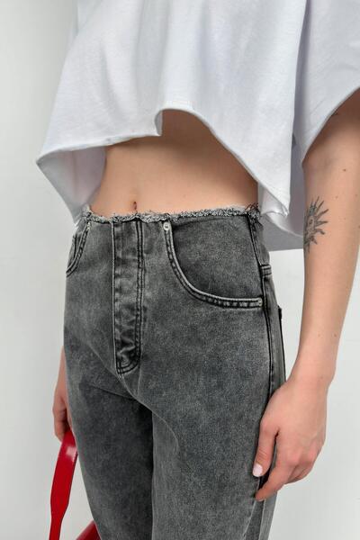 Maxi modena Low Waist Gray Jeans Without Belt