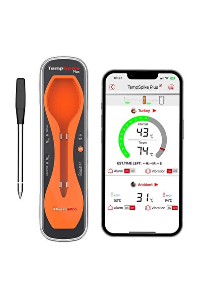 ThermoPro TP970 Şarjlı 182m Kablosuz Alarmlı 1Problu Telefon Kontrollü Profes...