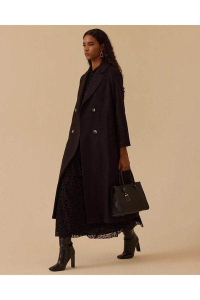 SEÇİL Double-Breasted Long Classic Coat