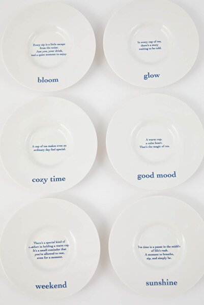 TRENDYOLMİLLA HOME 6-Piece Minimal Pattern Tea Plate Tphaw26Tbk00026