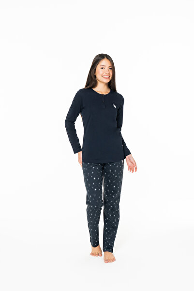 U.S. Polo Assn. Πόλο Ασν. (U.S. Polo Assn.) Γυναικείο Σετ Πιτζάμες Ναυτικό Μπλε