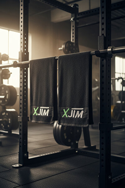 XJIM 2-пакетний 100% бавовняний чорний спортивний рушник 30x100 | Для фітнесу, тренувань, спортзалу, гольфу, боксу