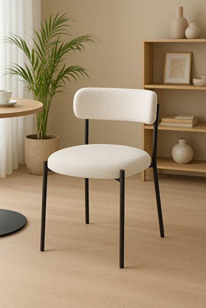 PLUSKIT Teddy 4'lü Yemek Masası Sandalyesi Dayanıklı Metal İskelet - 4 Adet