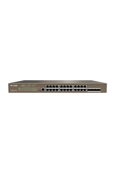 IP-COM Switch cu 24 de porturi Gigabit PoE, 4 porturi Gigabit SFP, 1 port consolă, 1U, Management L3 - G5328P-24-410W