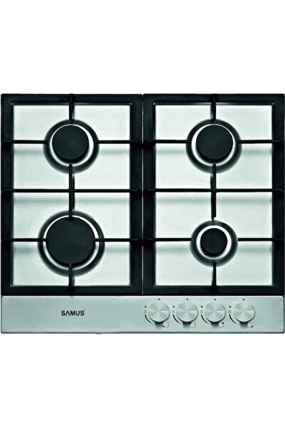 Samus Built-in gas hob PSG-64SX3, 4 gas burners, Cast iron grill, Stainless steel