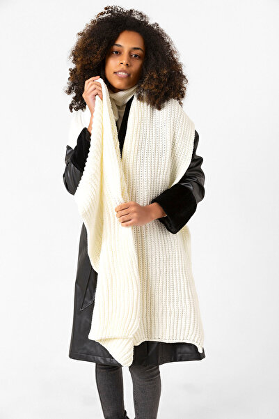 FELLMENS شال نسائي سميك محبوك إكرو - 45x210 سم