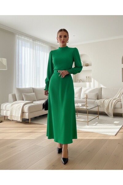 Modamorfo Šaty hidžábu s detailním řetízkem na opasku